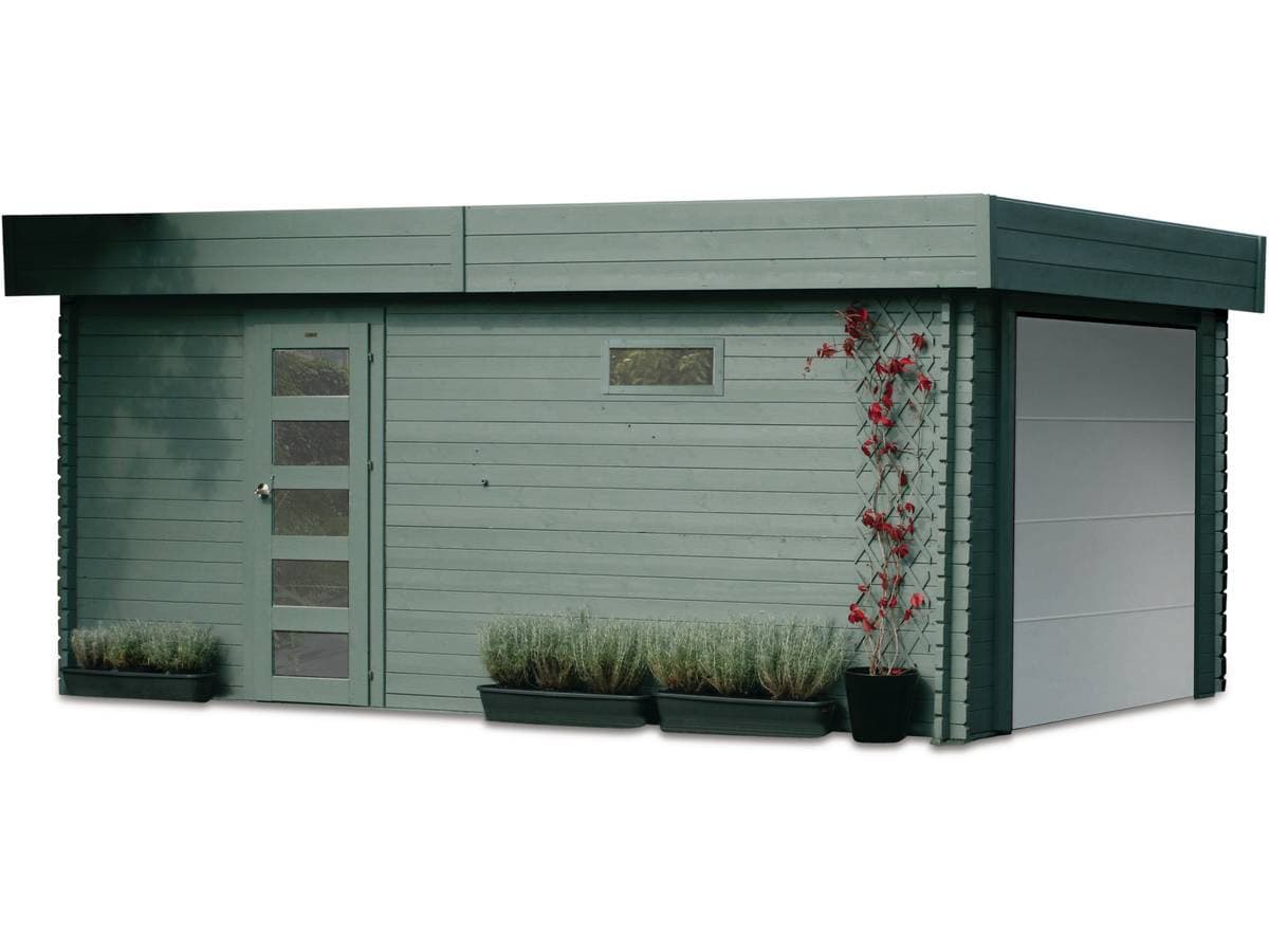 Garage "Modern" - 19.26 m² - 3.58 x 5.38 x 2.56 m - 40 mm - Porte motorisée