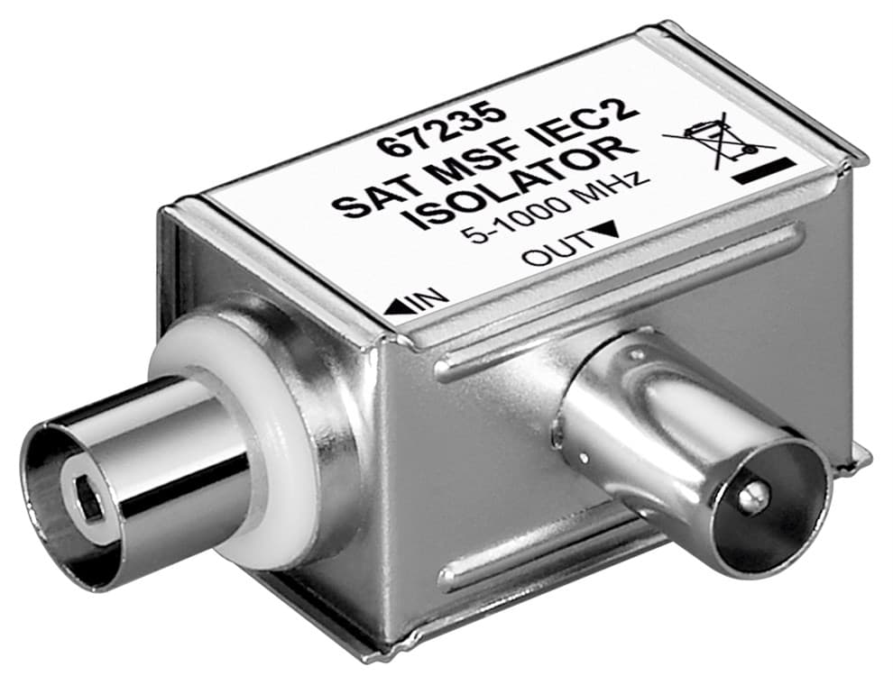 Filtre de courant à gaine Goobay, isolation galvanique - connecteur coaxial > couplage coaxial
